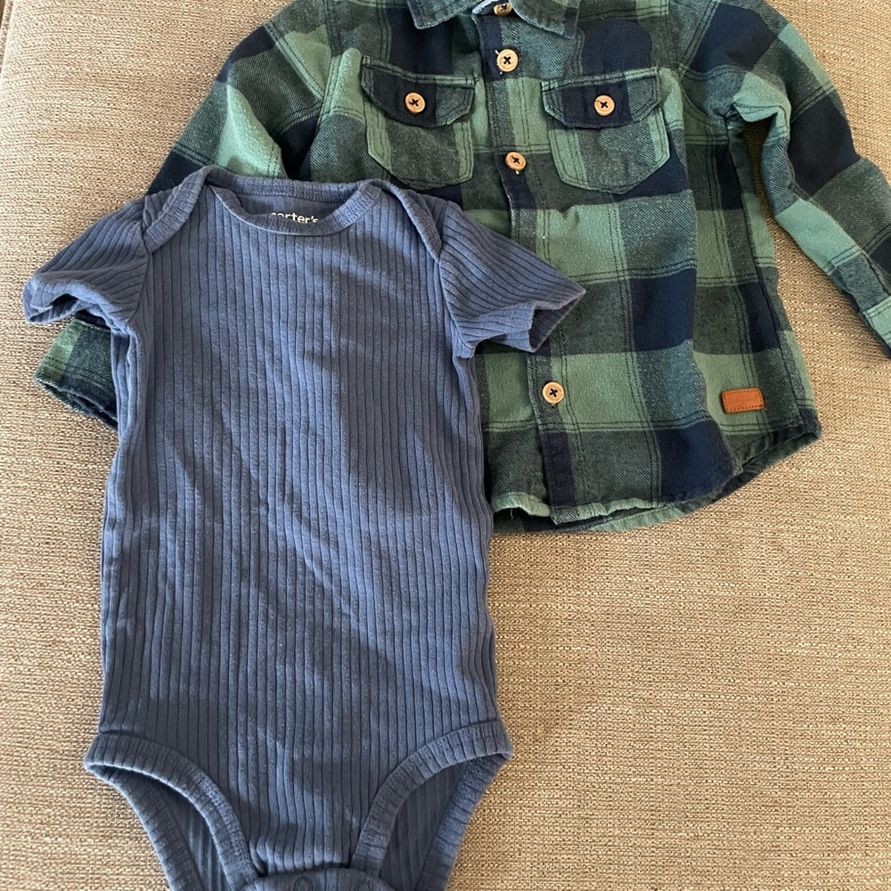 Carter's Blue Ribbed Bodysuit